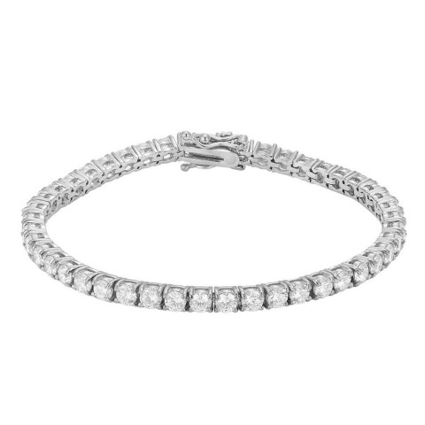 White crystal AAA CZ 925 silver italian bracelet 